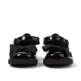Kick Mj Bow voor babymeisjes, lakleder, zwart