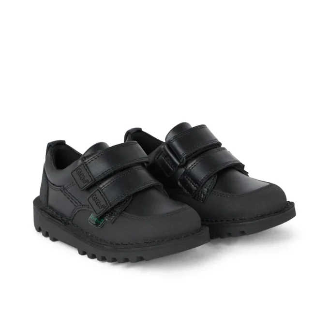 Kick Scuff Twin Leather Black voor kleine jongens