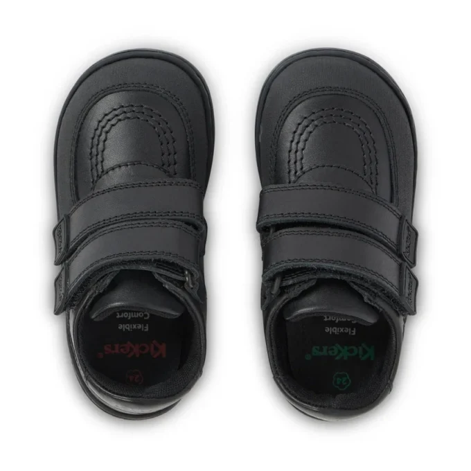 Kick Scuff Twin Leather Black voor kleine jongens