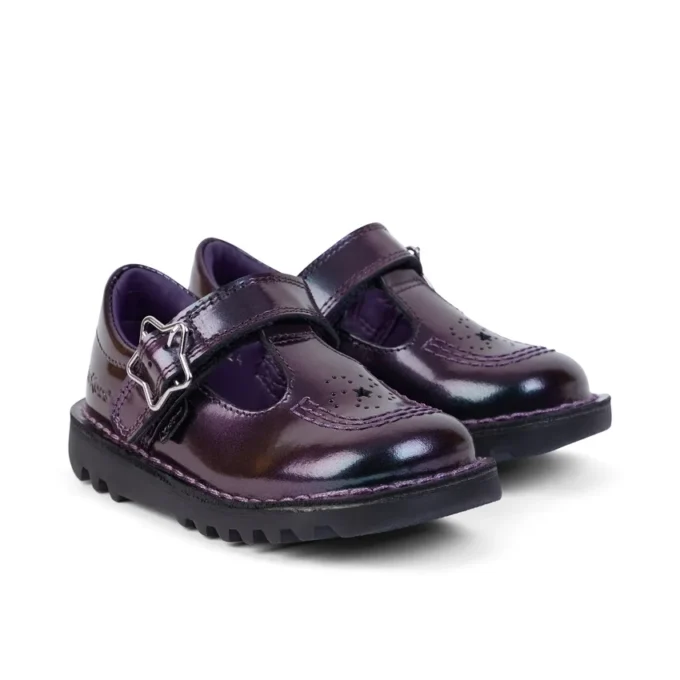 Kick T-Bar Galactic lakleder paars voor babymeisjes