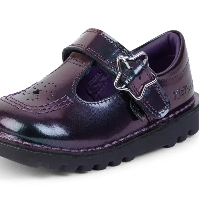 Kick T-Bar Galactic lakleder paars voor babymeisjes
