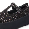 Kick T-Bar platform voor volwassen vrouwen, leer, zwart