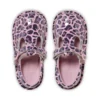 Kick T Bar voor babymeisjes, luipaardprint, lakleer, roze