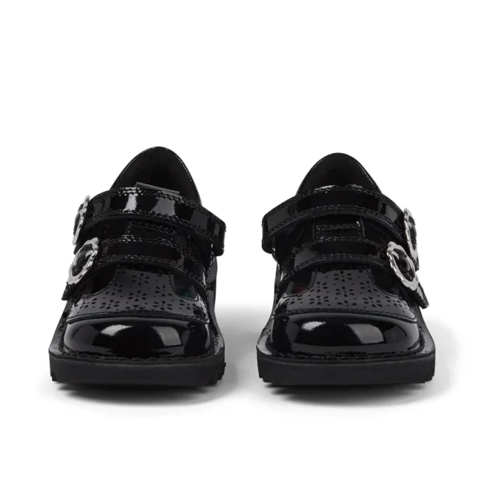 Kick T-Bar voor babymeisjes, Meadow, lakleder, zwart