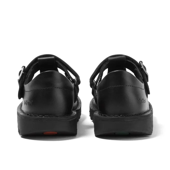 Kick T-Bar voor babymeisjes, zwart veloursleer