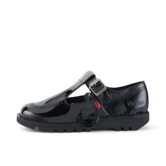 Kick T-Bar voor volwassen dames, lakleer, zwart
