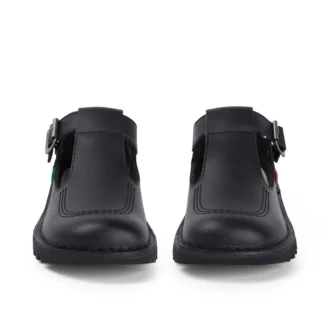 Kick T-Bar voor volwassen dames, leer, zwart