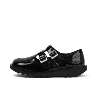 Kick T Double voor volwassen dames, zwart lakleer