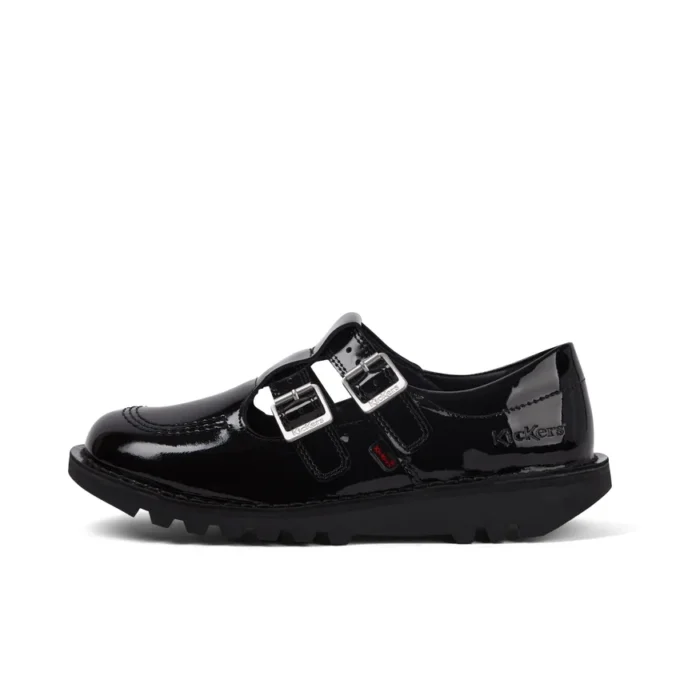 Kick T Double voor volwassen dames, zwart lakleer