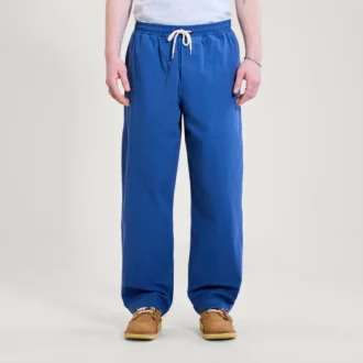 Kickers-broek met trekkoord en wijde pijpen voor volwassen heren, marineblauw