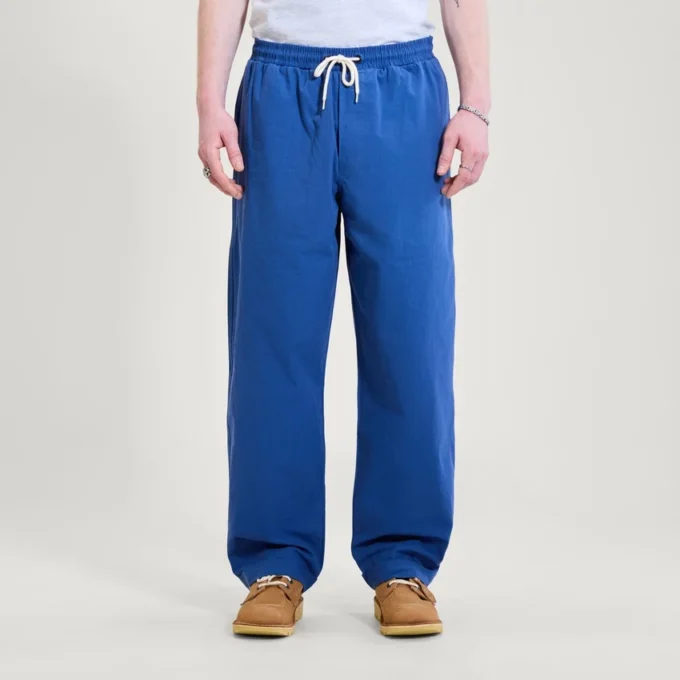 Kickers-broek met trekkoord en wijde pijpen voor volwassen heren, marineblauw