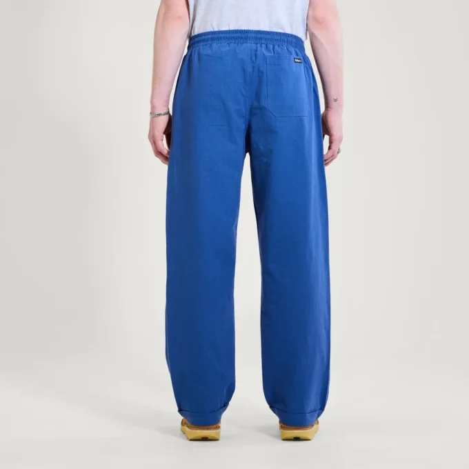 Kickers-broek met trekkoord en wijde pijpen voor volwassen heren, marineblauw