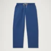 Kickers-broek met trekkoord en wijde pijpen voor volwassen heren, marineblauw