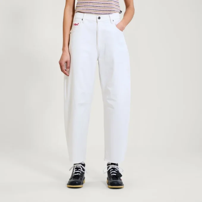 Kickers Classic Barrel Leg-jeans voor volwassen dames, wit Kickers Classic Barrel Leg-jeans voor volwassen dames, wit