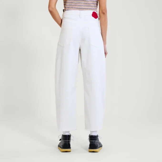 Kickers Classic Barrel Leg-jeans voor volwassen dames, wit Kickers Classic Barrel Leg-jeans voor volwassen dames, wit
