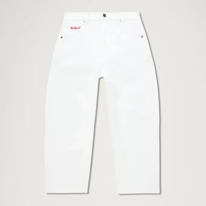 Kickers Classic Barrel Leg-jeans voor volwassen dames, wit Kickers Classic Barrel Leg-jeans voor volwassen dames, wit