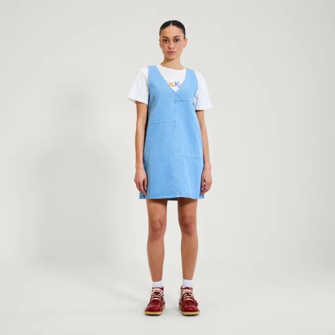 Kickers Classic Denim Mini-jurk voor volwassen dames, blauw