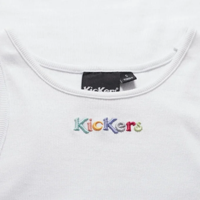 Kickers Classic geribbeld vest voor dames, wit