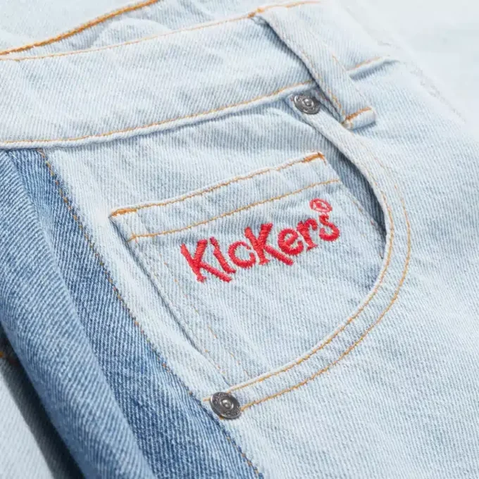Kickers Classic Wide Leg Barrel-jeans voor volwassen dames, blauw