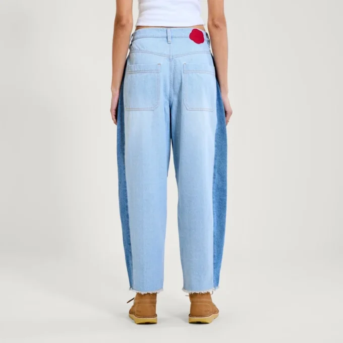 Kickers Classic Wide Leg Barrel-jeans voor volwassen dames, blauw