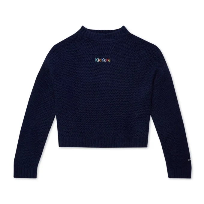 Kickers gebreid vest met boothals en wijde mouwen voor volwassen dames, marineblauw