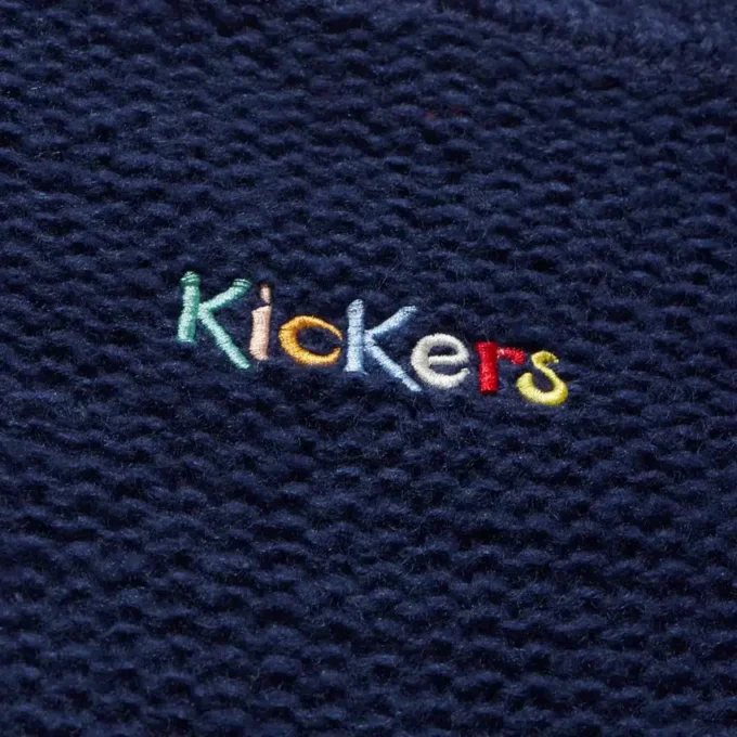 Kickers gebreid vest met boothals en wijde mouwen voor volwassen dames, marineblauw