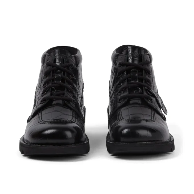 Kickers Kick Hi Croc leren laarzen voor volwassenen, unisex, zwart Kickers Kick Hi Croc leren laarzen voor volwassenen, unisex, zwart