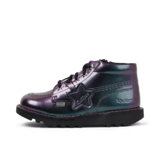 Kickers Kick Hi Galactic voor babymeisjes, paars