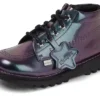 Kickers Kick Hi Galactic voor babymeisjes, paars