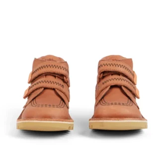 Kickers Kick Hi Roll ZigZag-laarzen voor babyjongens, leer, bruin