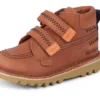 Kickers Kick Hi Roll ZigZag-laarzen voor babyjongens, leer, bruin