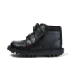 Kickers Kick Hi Scuff voor babyjongens, leer, zwart