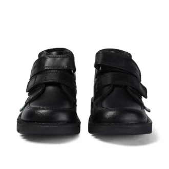 Kickers Kick Hi Scuff voor babyjongens, leer, zwart