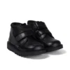 Kickers Kick Hi Scuff voor babyjongens, leer, zwart