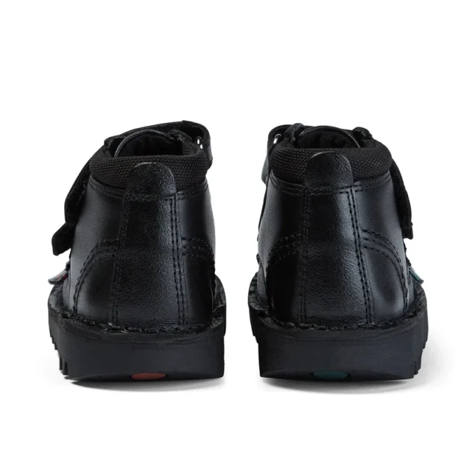 Kickers Kick Hi Scuff voor babyjongens, leer, zwart