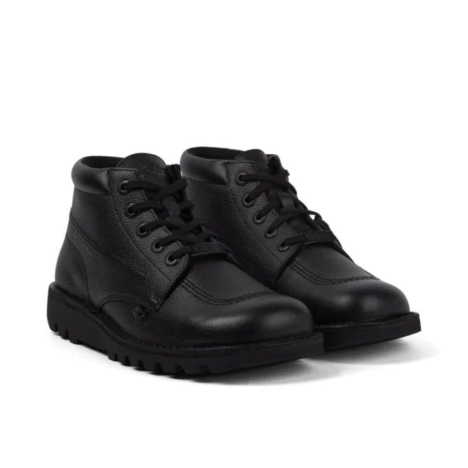 Kickers Kick Hi Tab leren laarzen voor volwassen heren, zwart