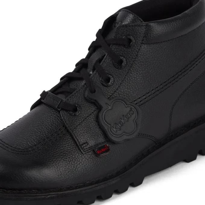 Kickers Kick Hi Tab leren laarzen voor volwassen heren, zwart
