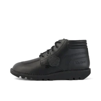 Kickers Kick Hi voor heren, gevoerd leer, zwart