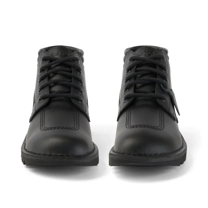 Kickers Kick Hi voor heren, gevoerd leer, zwart