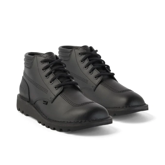 Kickers Kick Hi voor heren, gevoerd leer, zwart