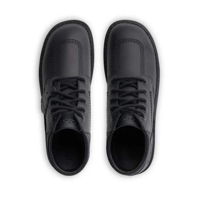 Kickers Kick Hi voor heren, gevoerd leer, zwart