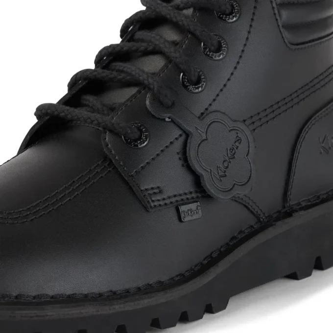 Kickers Kick Hi voor heren, gevoerd leer, zwart