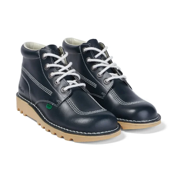 Kickers Kick Hi voor heren, leer, marineblauw
