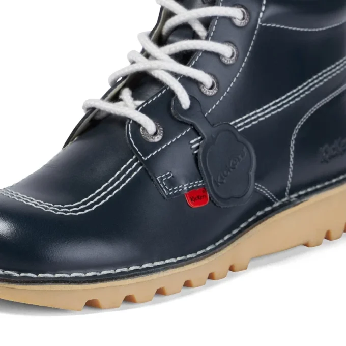 Kickers Kick Hi voor heren, leer, marineblauw
