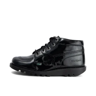 Kickers Kick Hi voor volwassen dames, alternatief voor leer, lakleer, zwart