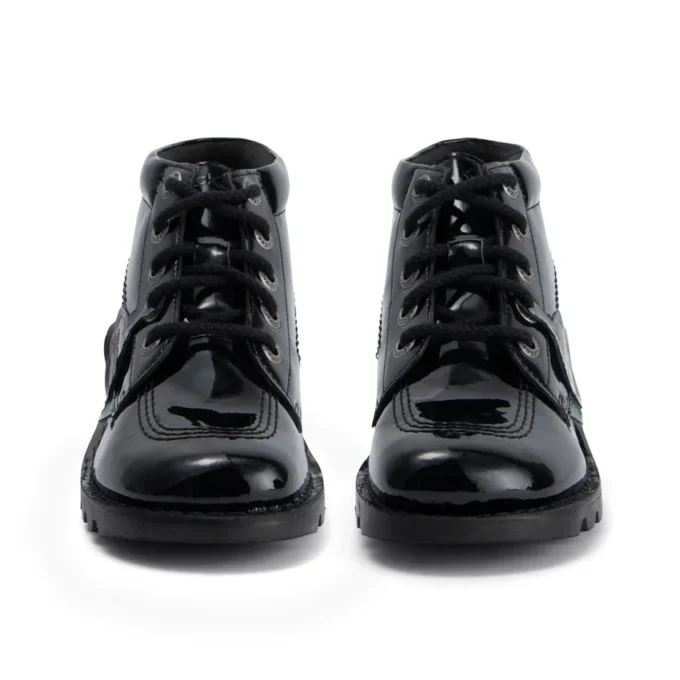 Kickers Kick Hi voor volwassen dames, alternatief voor leer, lakleer, zwart