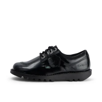Kickers Kick Lo voor volwassen dames, leer en alternatief lakleer, zwart