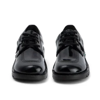 Kickers Kick Lo voor volwassen dames, leer en alternatief lakleer, zwart