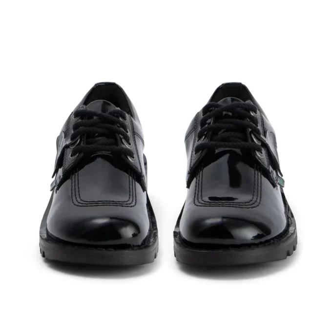 Kickers Kick Lo voor volwassen dames, leer en alternatief lakleer, zwart