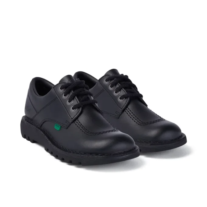 Kickers Kick Lo voor volwassen dames, leer, zwart